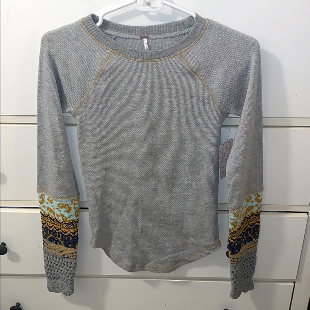 NWT Free People In The Mix Cuff Top